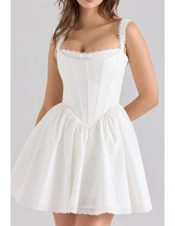 AMI COTTON CORSET MINI DRESS