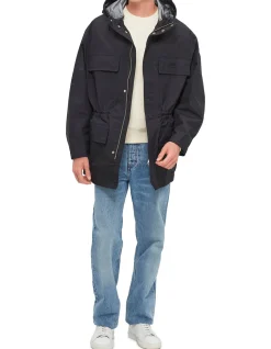 Ami Long-Sleeved Utility Parka with Embroidered Chest Logo