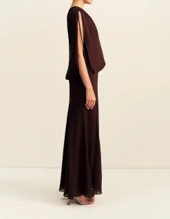AMINA OFF SHOULDER BLOUSON MAXI DRESS