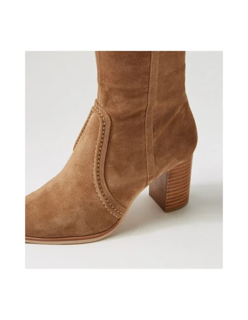 Ammla Suede Block Heel Knee High Boots