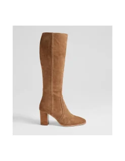 Ammla Suede Block Heel Knee High Boots