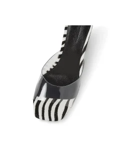 ANARBEL MO CLEAR ZEBRA PONY VINYLITE LEATHER