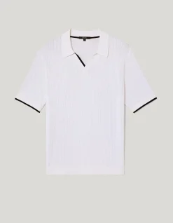 Anderson Stripe Texture Knit Polo