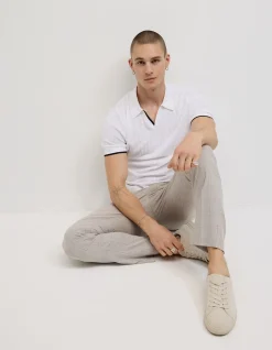 Anderson Stripe Texture Knit Polo