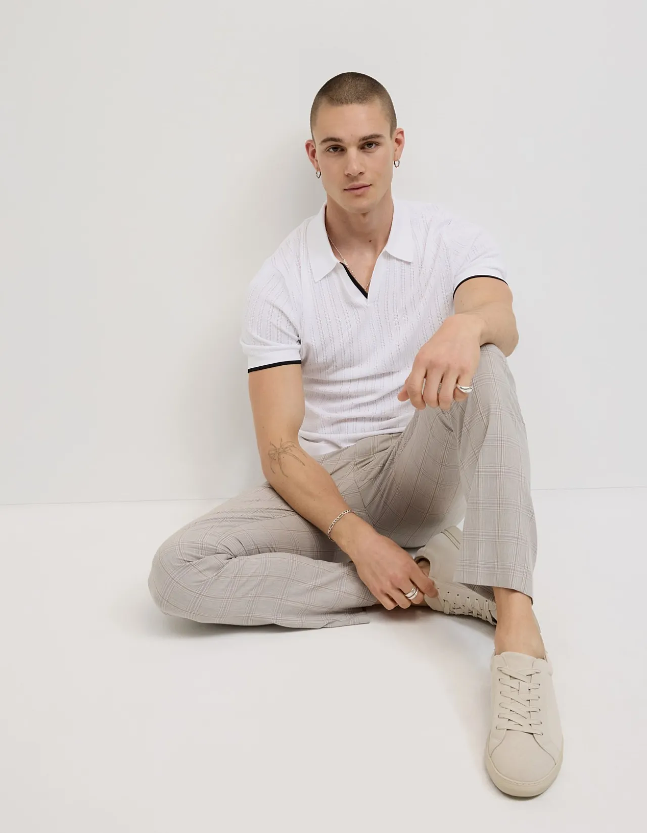 Anderson Stripe Texture Knit Polo