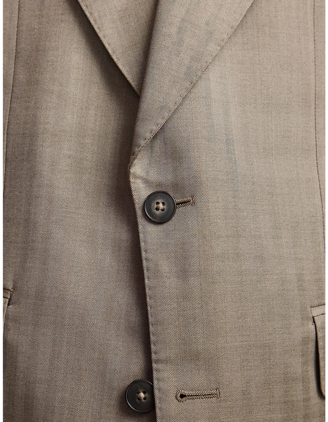 ANDRE SUPER 130'S TOBACCO HERRINGBONE