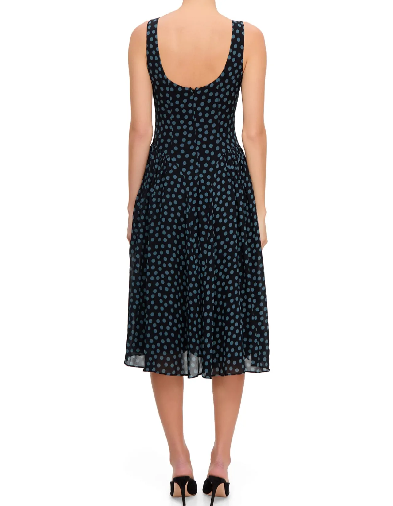 ANELIS HIGH NECK SL MIDI DRESS