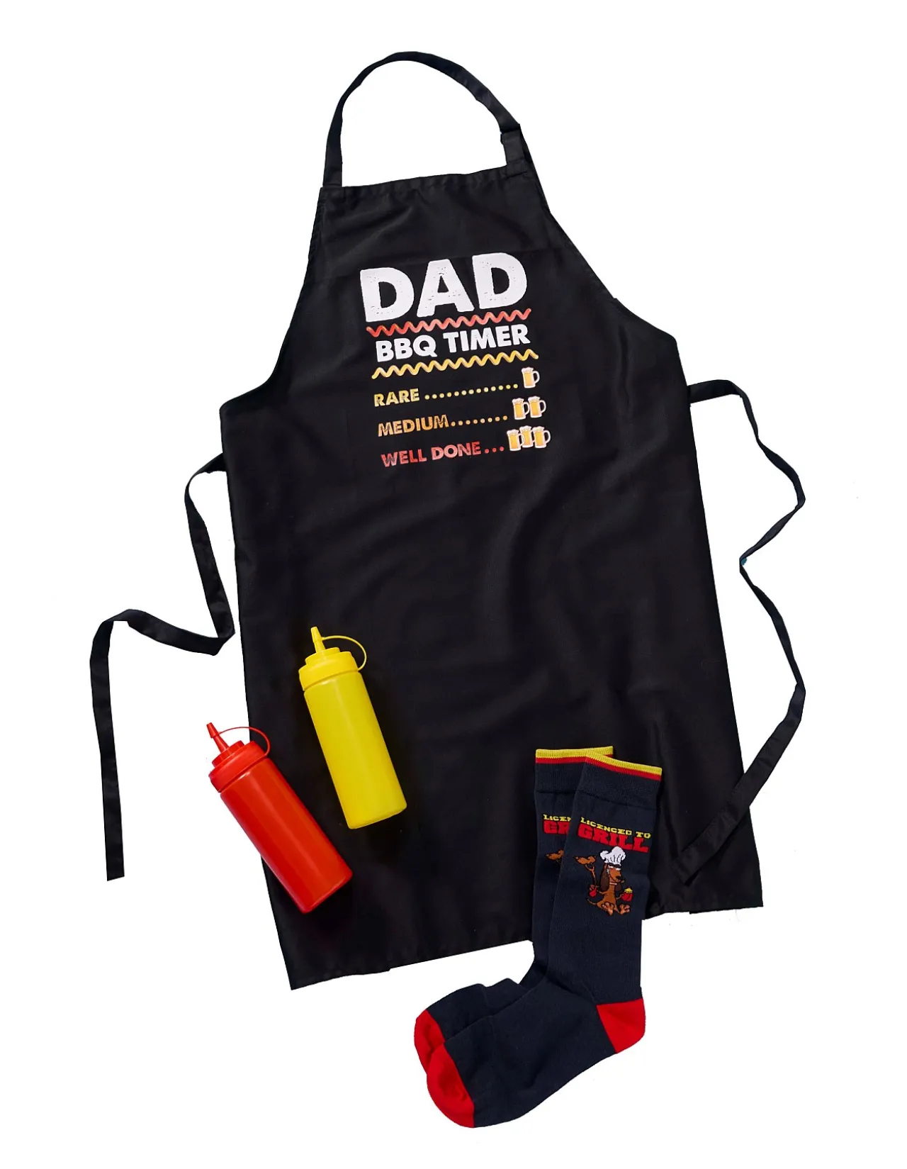 Apron, Socks and Sauce Bottle Gift Set