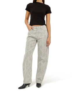 Arc Barrel Python Jacquard Barrel Leg Jeans