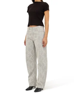 Arc Barrel Python Jacquard Barrel Leg Jeans