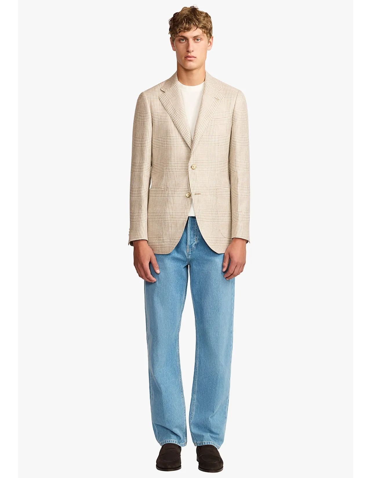 ARCHER BLAZER -WOOL/LINEN BROWN HERITAGE CHECK