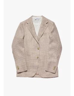 ARCHER BLAZER -WOOL/LINEN BROWN HERITAGE CHECK