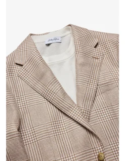ARCHER BLAZER -WOOL/LINEN BROWN HERITAGE CHECK