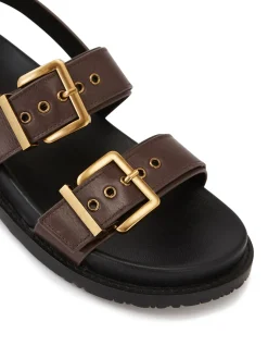 Archie Espresso Leather Footbed Sandal