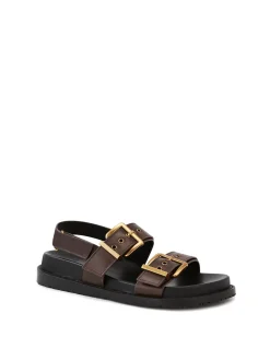 Archie Espresso Leather Footbed Sandal
