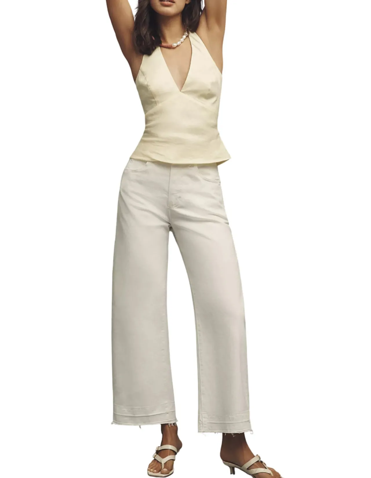 Arellia Ankle Wide Undone Hem Barrel Leg Jeans