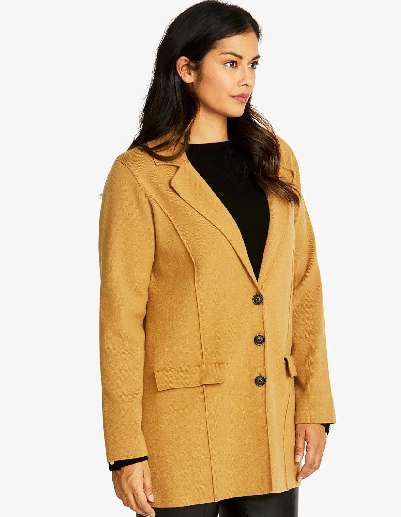 Aria Longline Knit Button Blazer