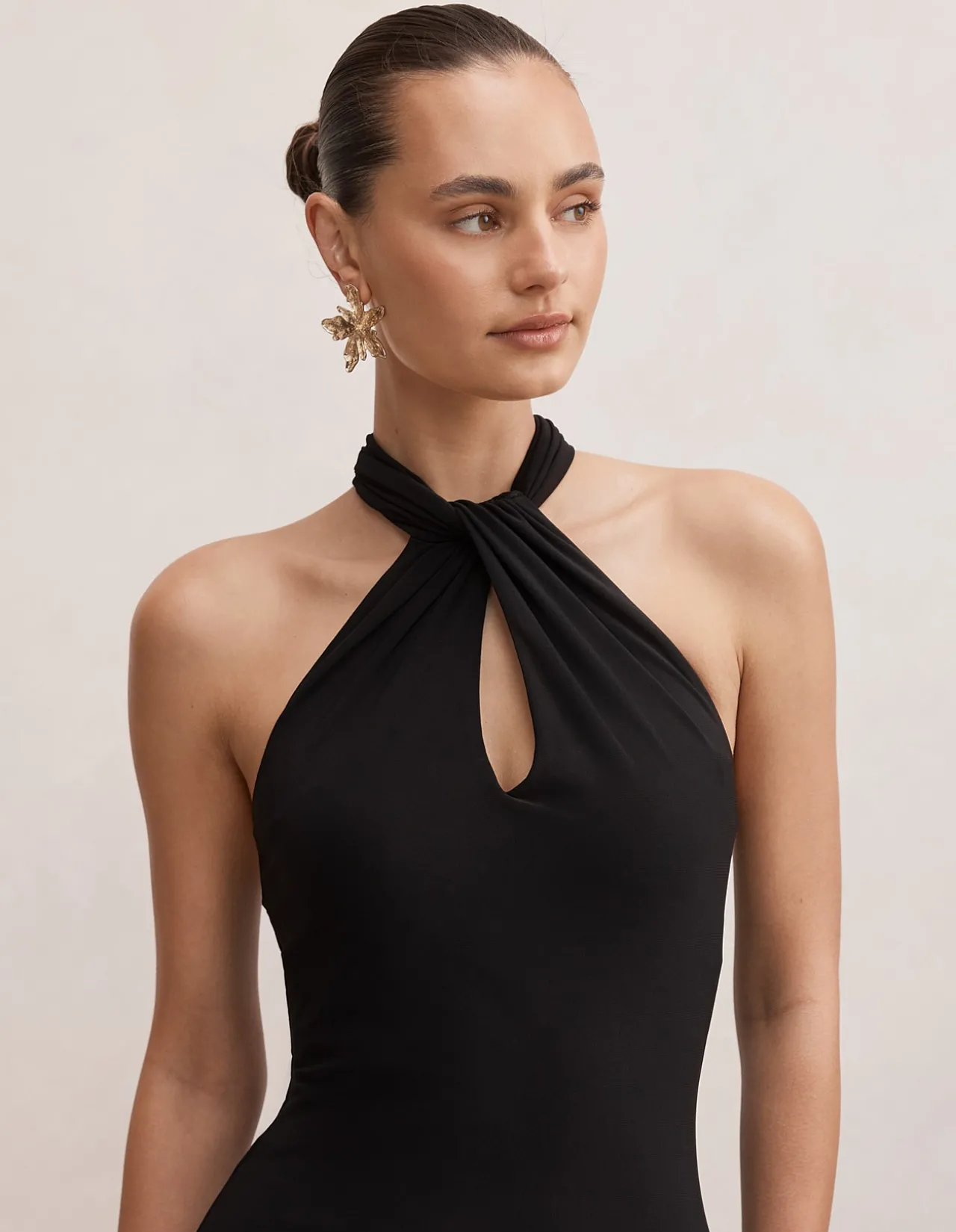 ARLETTE HALTER NECK SCARF MAXI DRESS