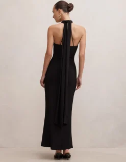 ARLETTE HALTER NECK SCARF MAXI DRESS