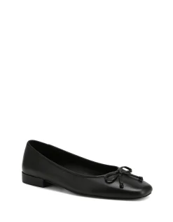 Armenia Black Leather Ballet Flat