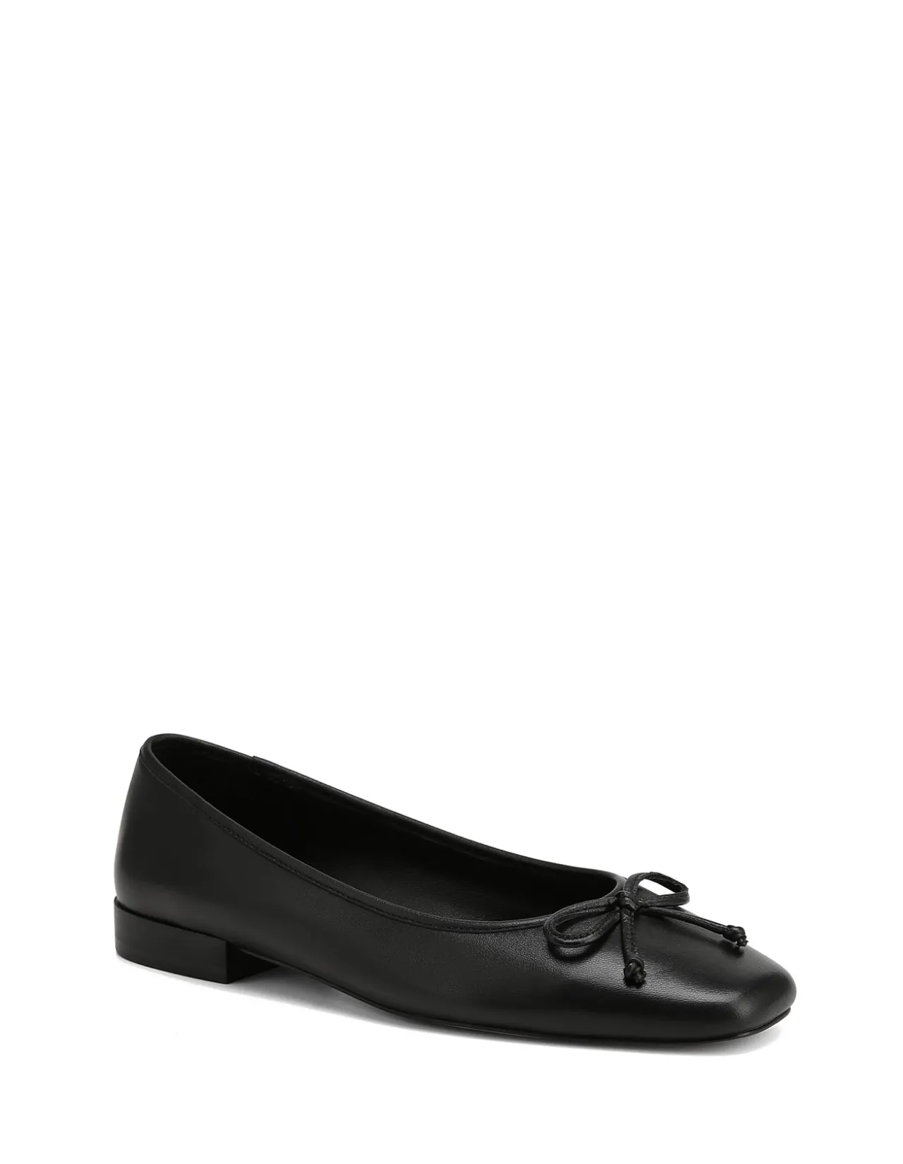 Armenia Black Leather Ballet Flat