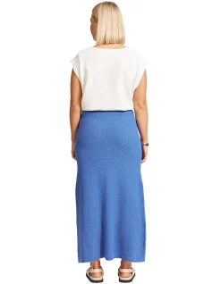 Artemis Cotton Waffle Knit Maxi Skirt
