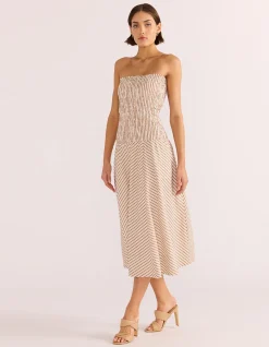 ARTEMIS SHIRRED MIDI DRESS
