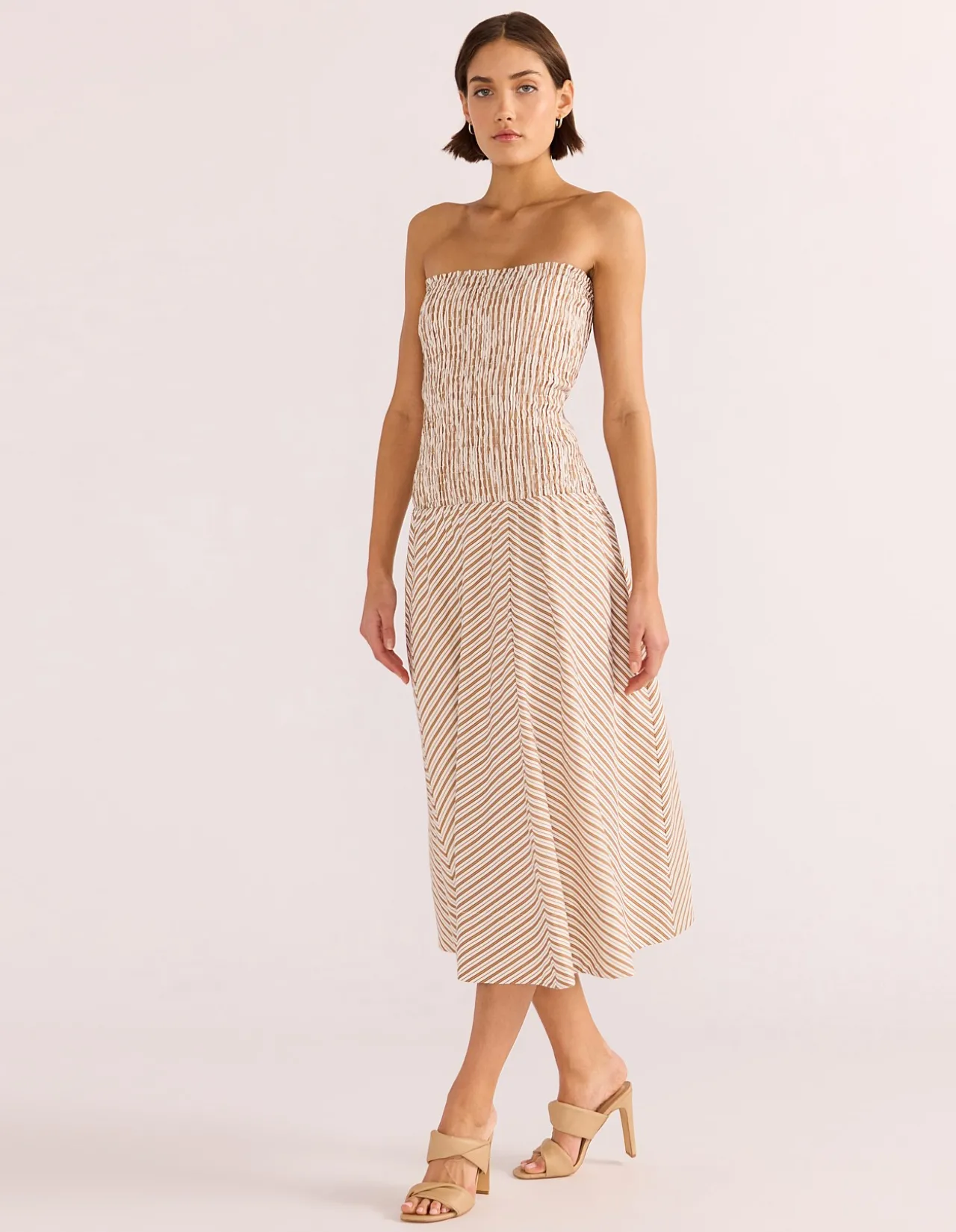 ARTEMIS SHIRRED MIDI DRESS