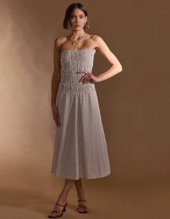 ARTEMIS SHIRRED MIDI DRESS