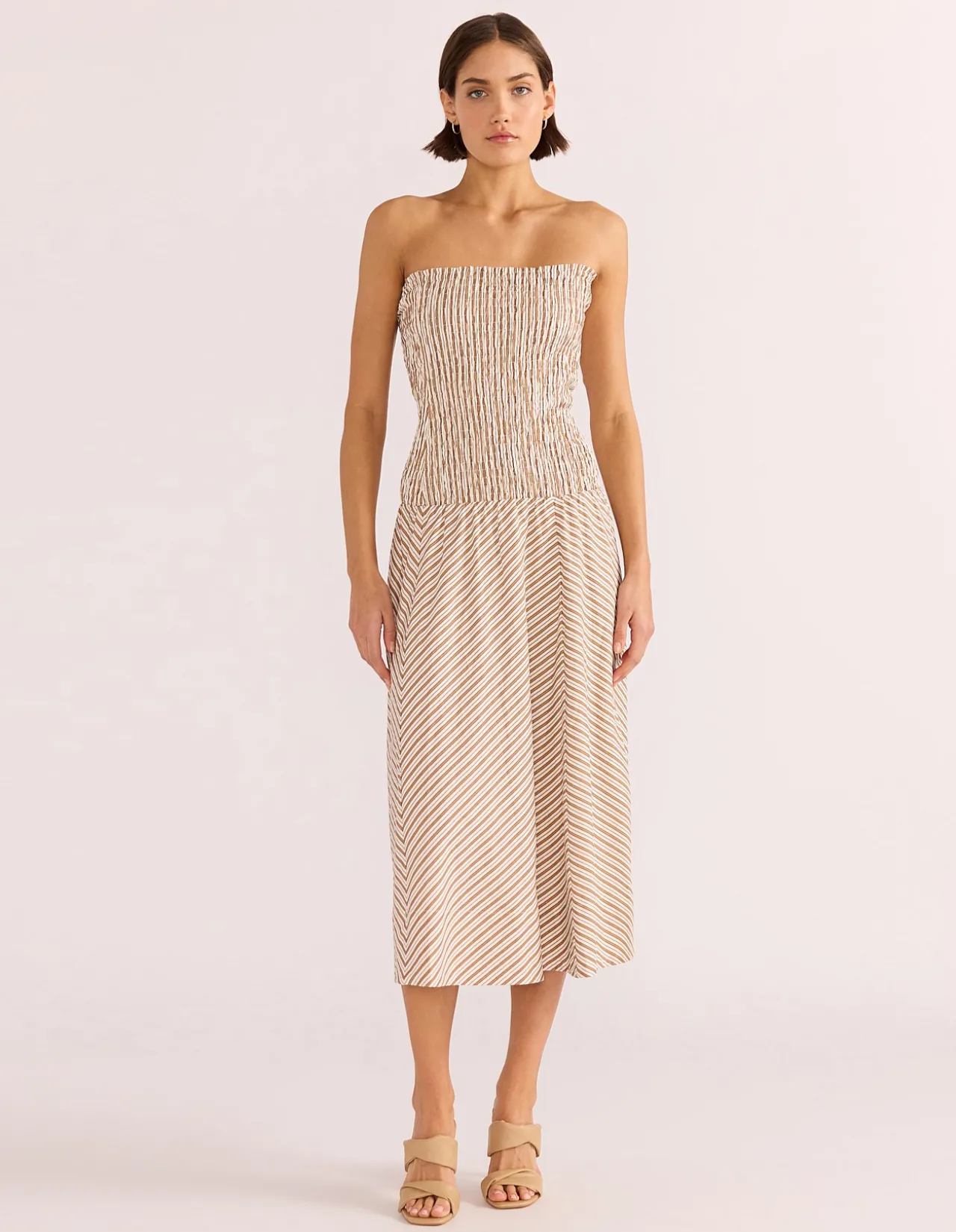 ARTEMIS SHIRRED MIDI DRESS