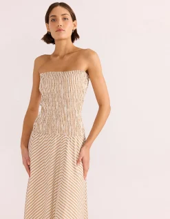 ARTEMIS SHIRRED MIDI DRESS