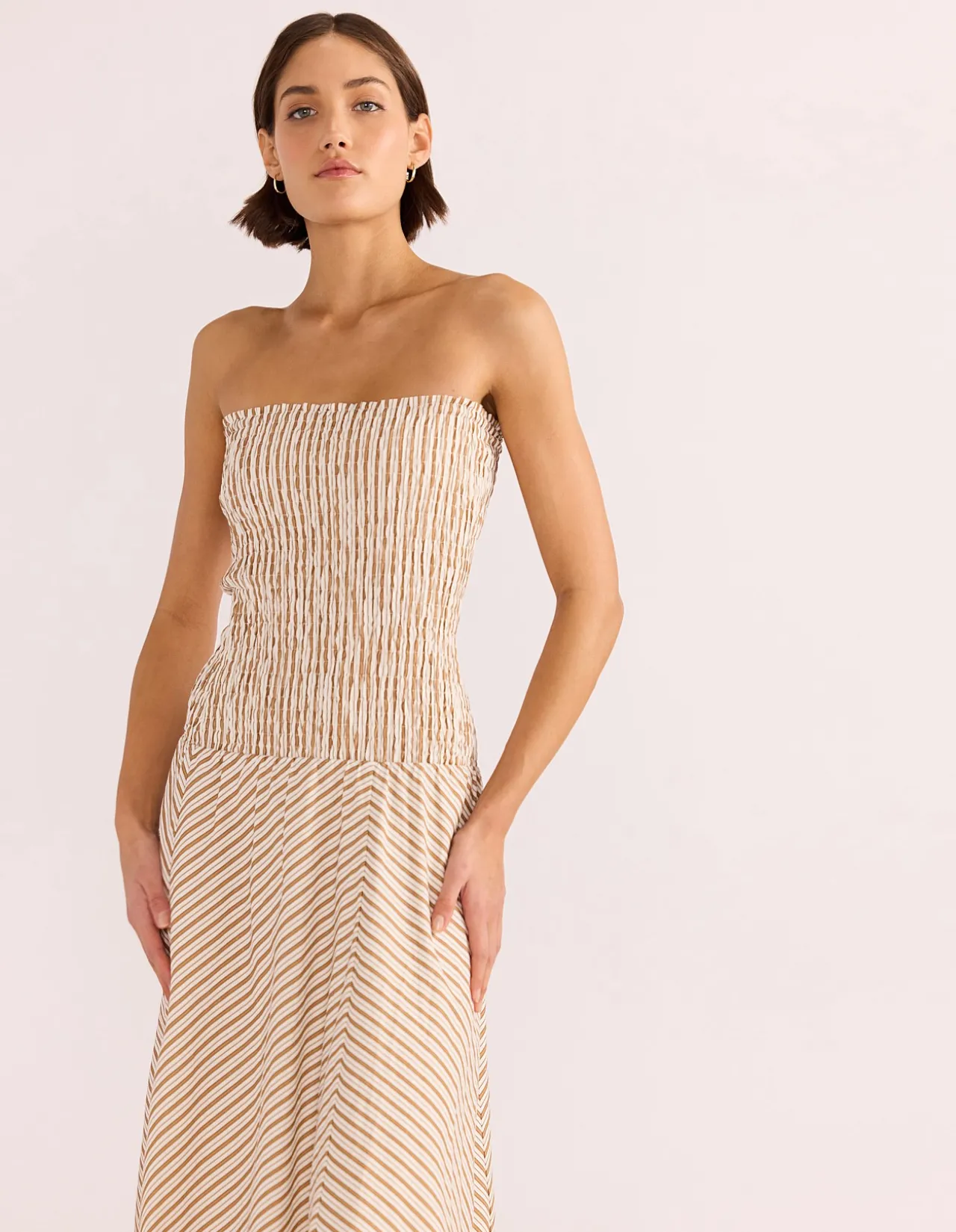 ARTEMIS SHIRRED MIDI DRESS