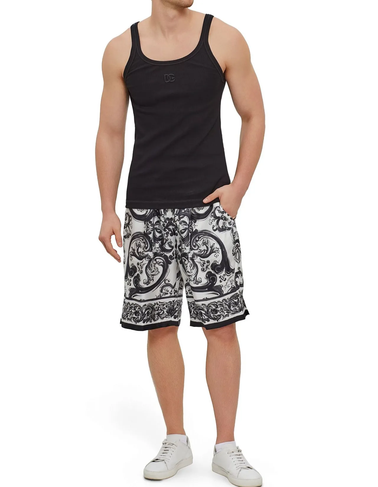 Artistic Baroque Print Shorts