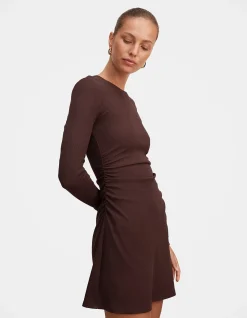 ASH LONG SLEEVES RIBBED MINI DRESS