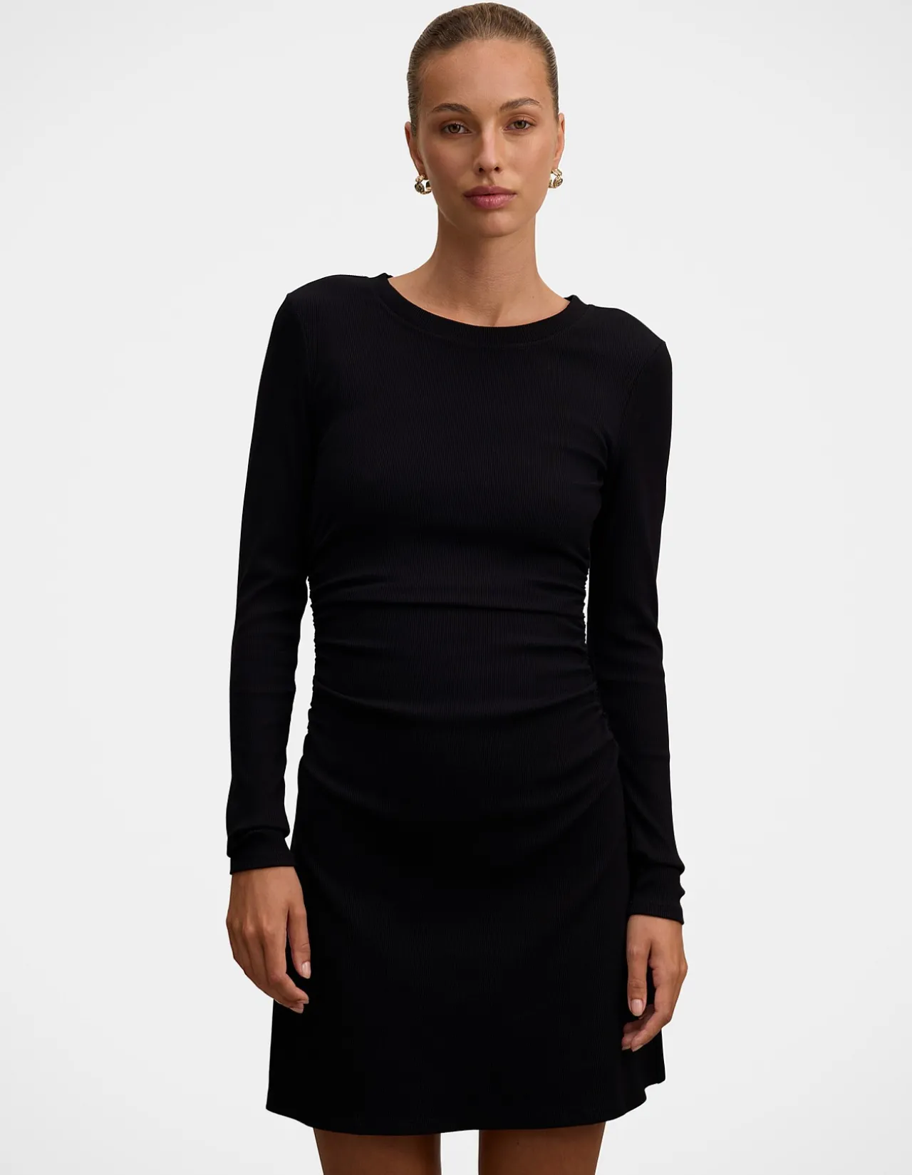 ASH LONG SLEEVES RIBBED MINI DRESS