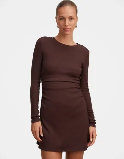 ASH LONG SLEEVES RIBBED MINI DRESS