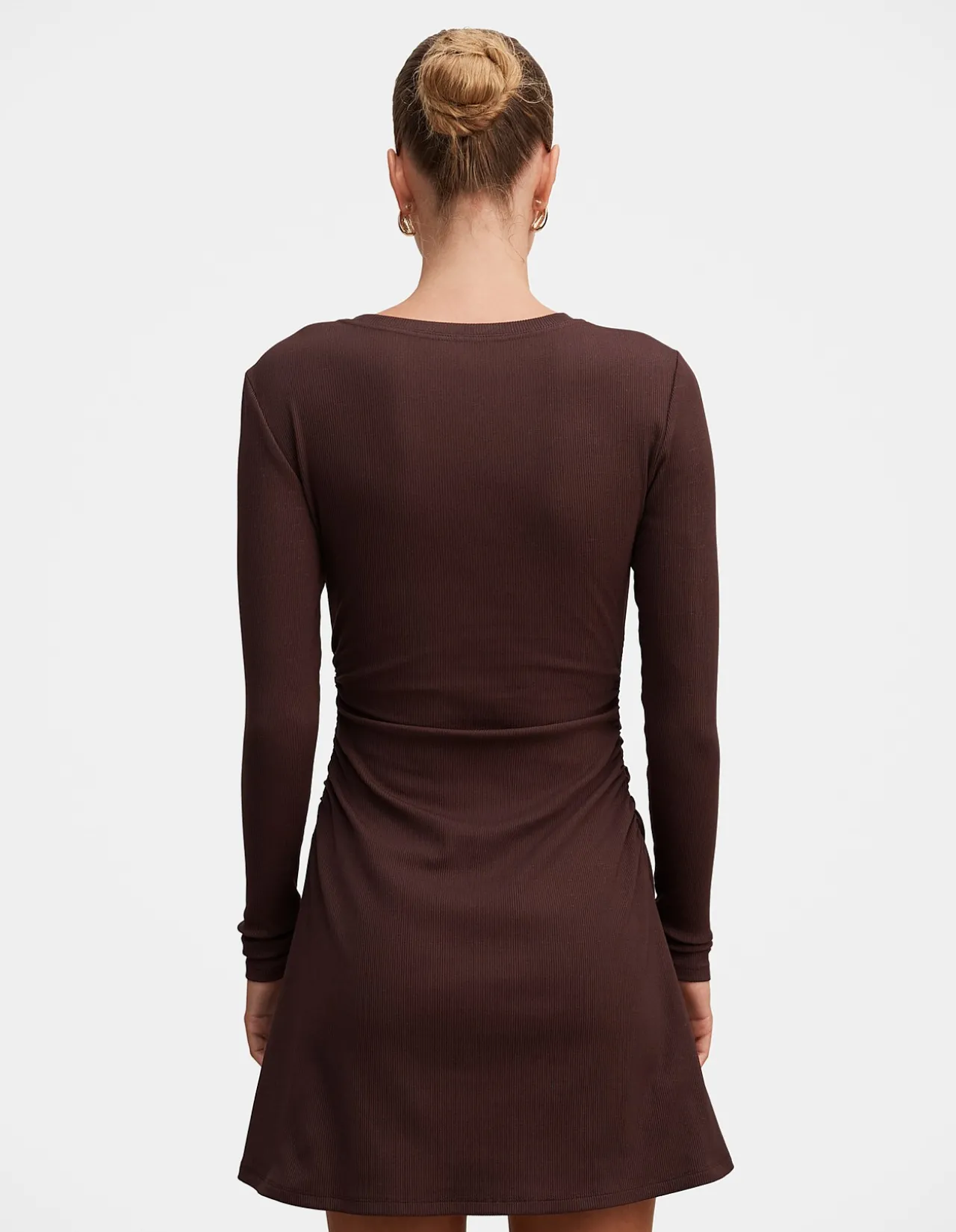 ASH LONG SLEEVES RIBBED MINI DRESS