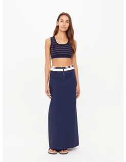 Astra Solange Striped Knit Crop Top