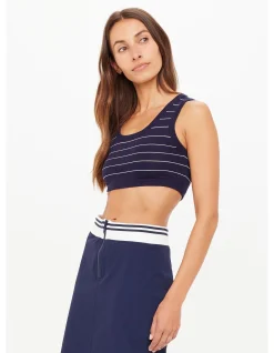 Astra Solange Striped Knit Crop Top