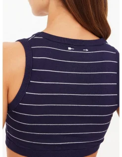 Astra Solange Striped Knit Crop Top