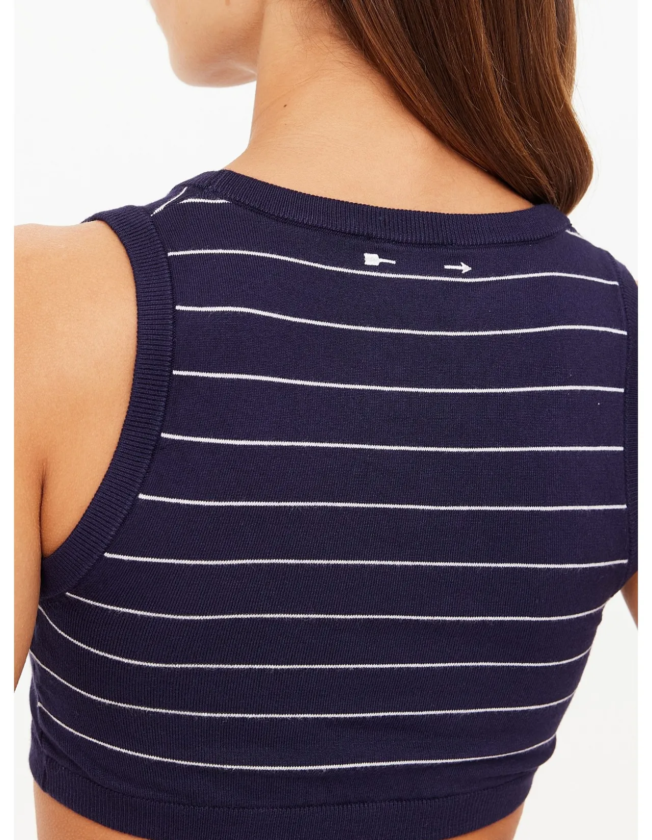Astra Solange Striped Knit Crop Top