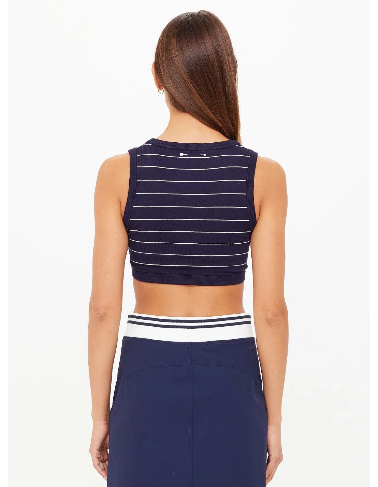 Astra Solange Striped Knit Crop Top