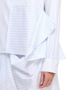 ASYMMETRIC DRAPED SHIRT