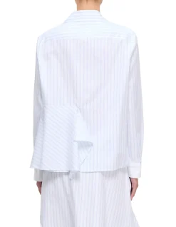 ASYMMETRIC DRAPED SHIRT