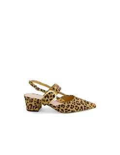 Atten Leopard Strap Block Heel Pumps