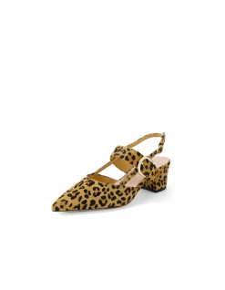 Atten Leopard Strap Block Heel Pumps