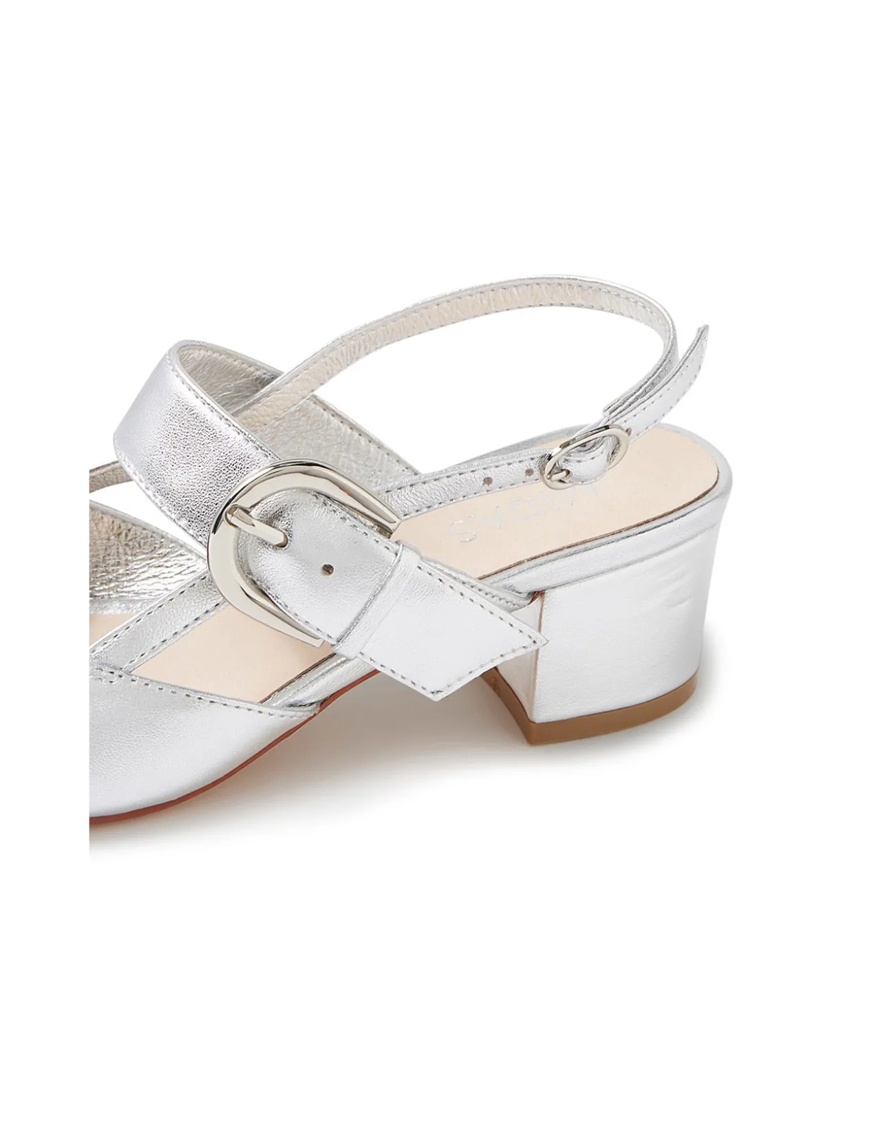 Atten Metallic Strap Block Heel Pumps