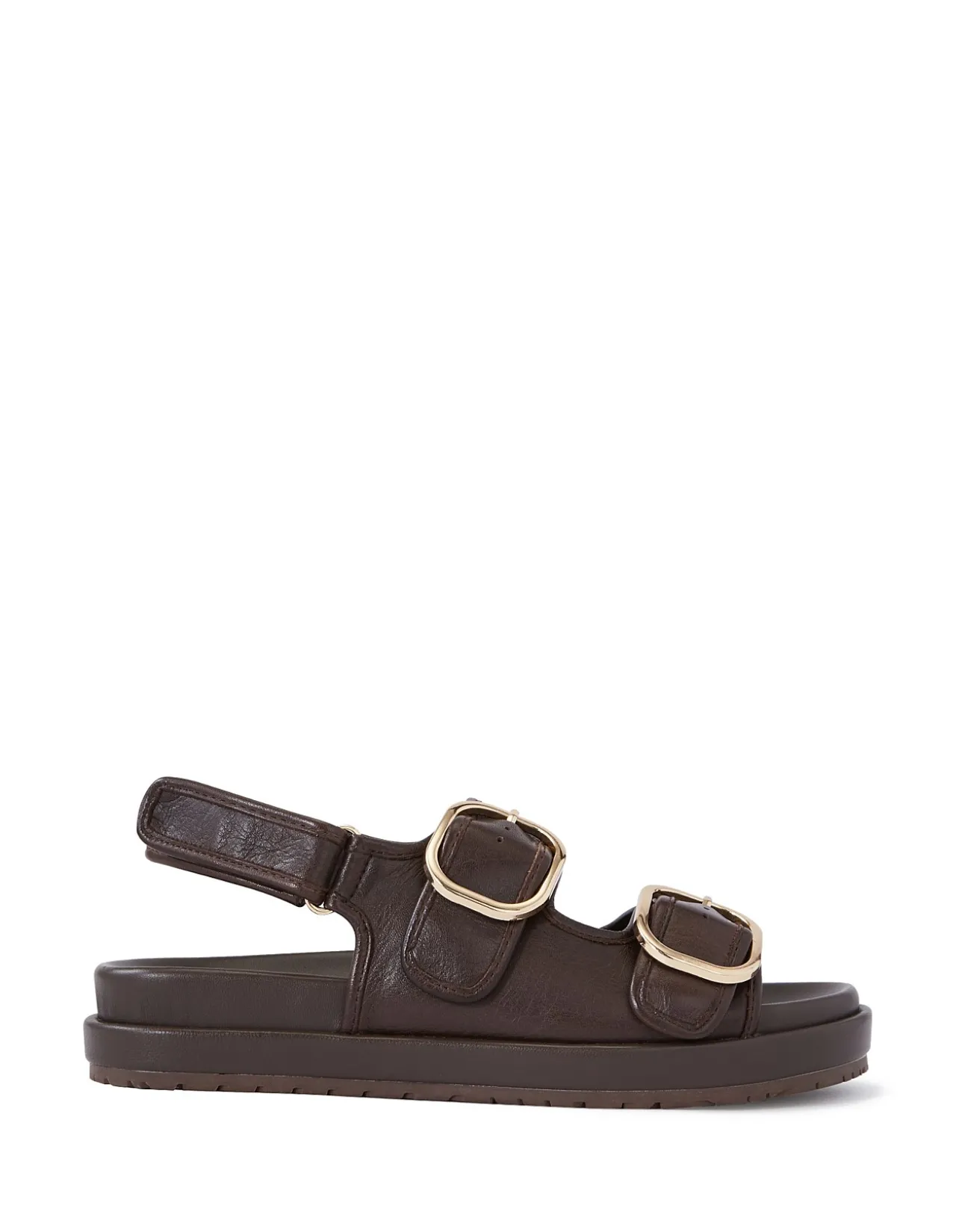 ATTICUS Ebony Pebble Leather Flatform