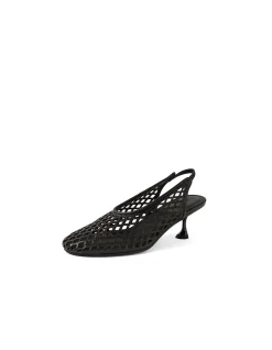 ATUNED Mesh Slingback Kitten Heel Pumps