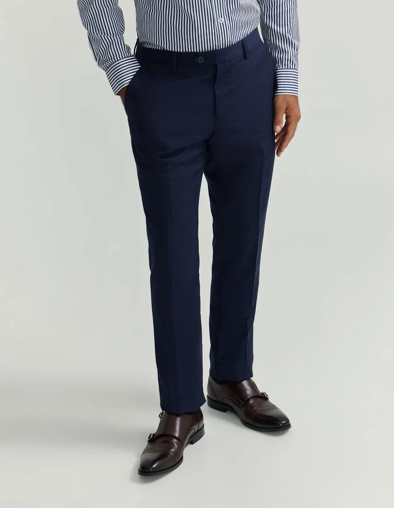 AUDEN WOOL CHECKED SUIT TROUSER